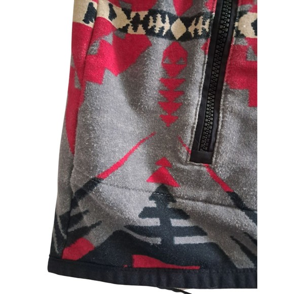 Lauren Ralph Lauren Aztec Navajo‎ Southwestern Full Zip Hoodie Red Women's Small - Picture 5 of 13